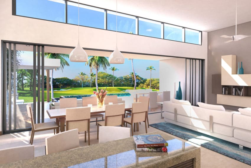 Golf View Villa - Living To Terrace - 3D