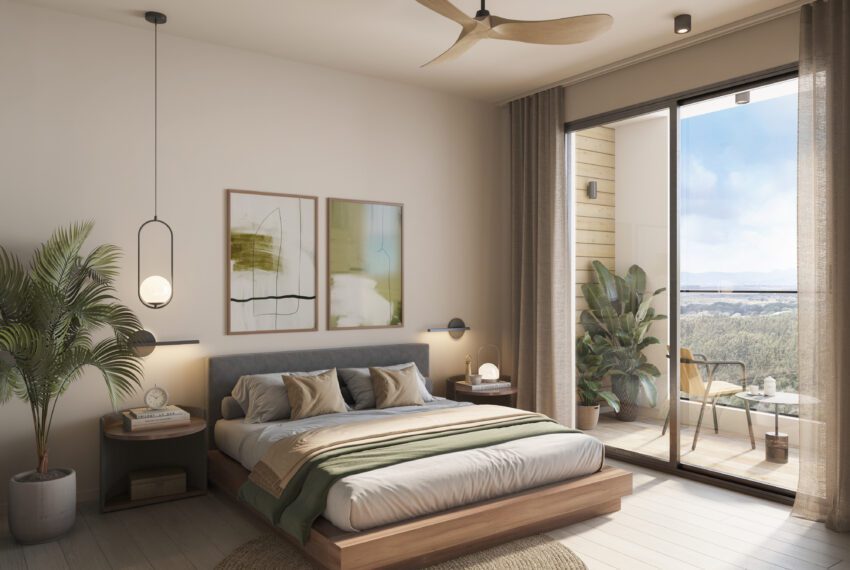 eQ Residences two bedroom apartment bedroom view