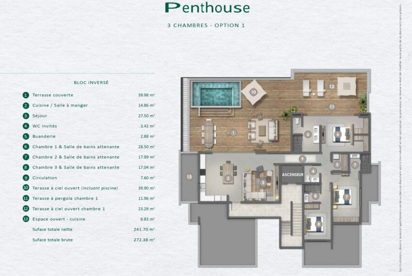 Residence St Antoine-plan Penthouse