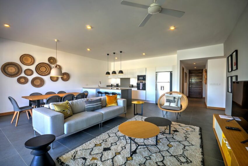 Cuisine vue du Salon Mythic Suites & Villas Grand Gaube